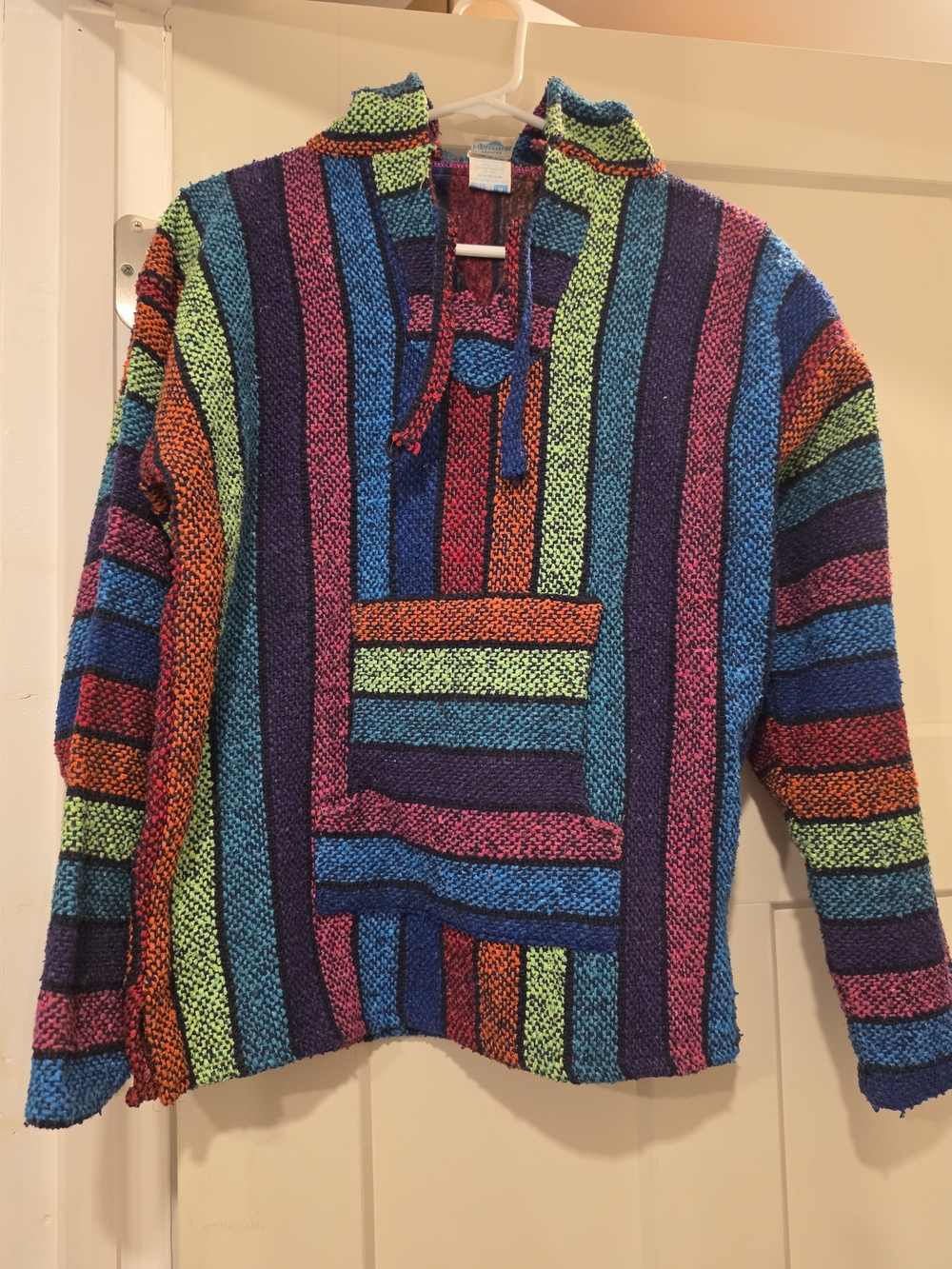 Multicolor Striped Baja Hoodie Sweater